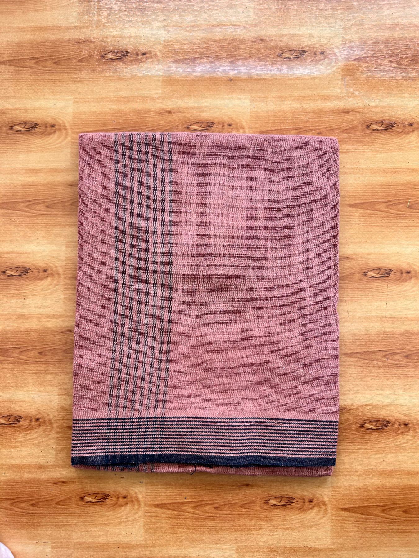 Kaitharikada - Single Kaily / Lungi - Mixed Cotton - 40s twisted - 1.25 inch Black Stripes kara with Kavi colour body (2 meter / 4 muzham) - 53 KK8075 SAT