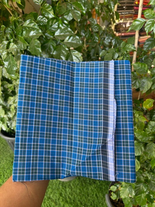 Premium Kathar Type Mund Pure cotton - Kaitharikada - Single Kaily / Lungi - 0.5 inch White Border with Green ,Blue & Black Stripes body 2.10 mtr (2.10 meter / 4 muzham) - 33 KK8039 MUT