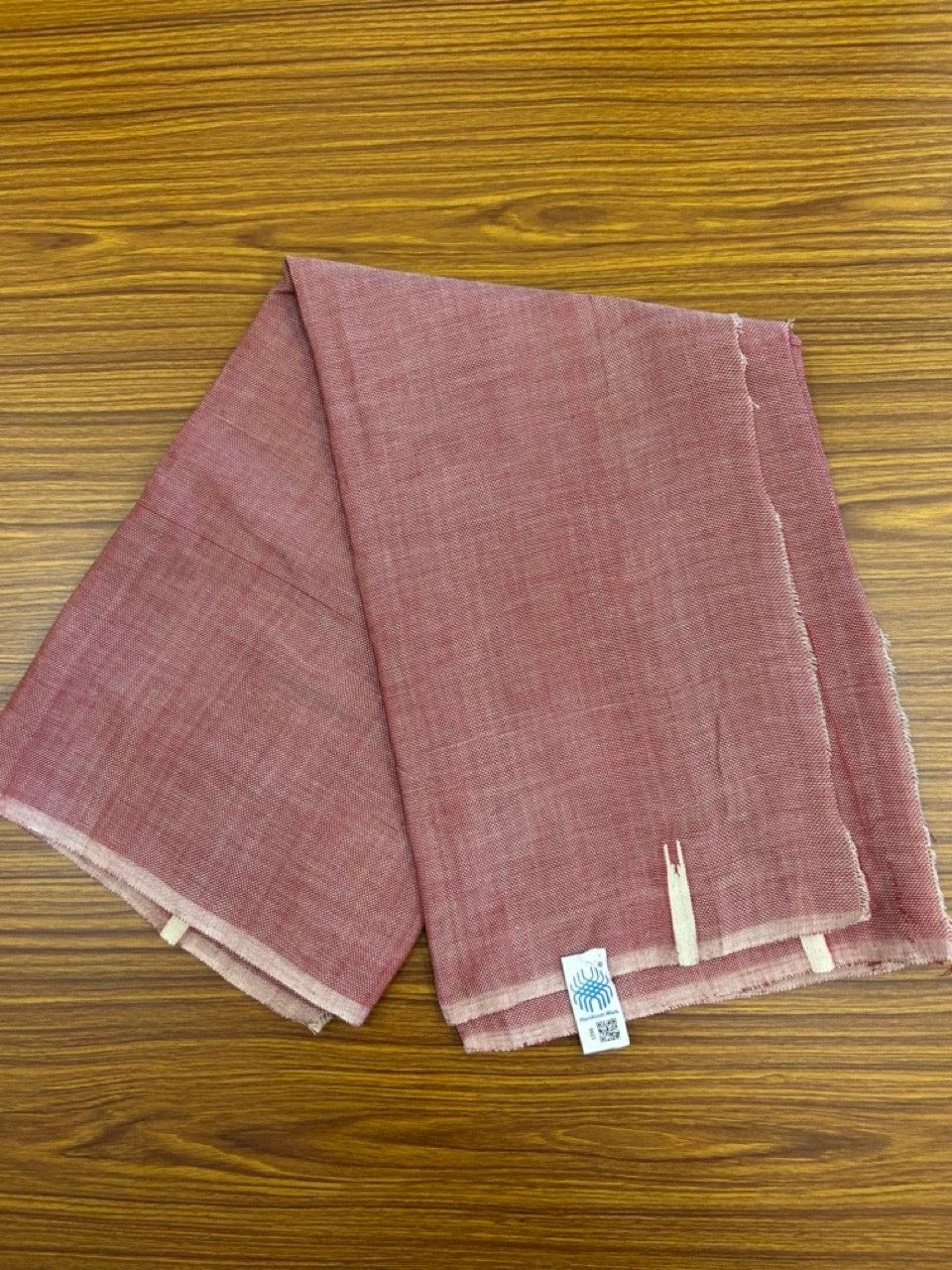 Kaitharikada - Handloom Pure Cotton Kerala Towel - Thorthu - Reddish maroon Body & Chutty Kara - 1 KK5198 ELA