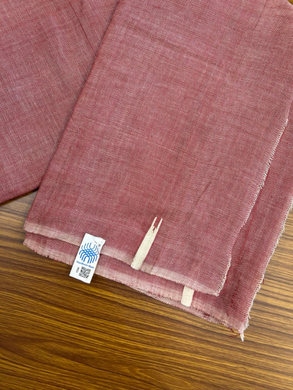 Kaitharikada - Handloom Pure Cotton Kerala Towel - Thorthu - Reddish maroon Body & Chutty Kara - 1 KK5198 ELA