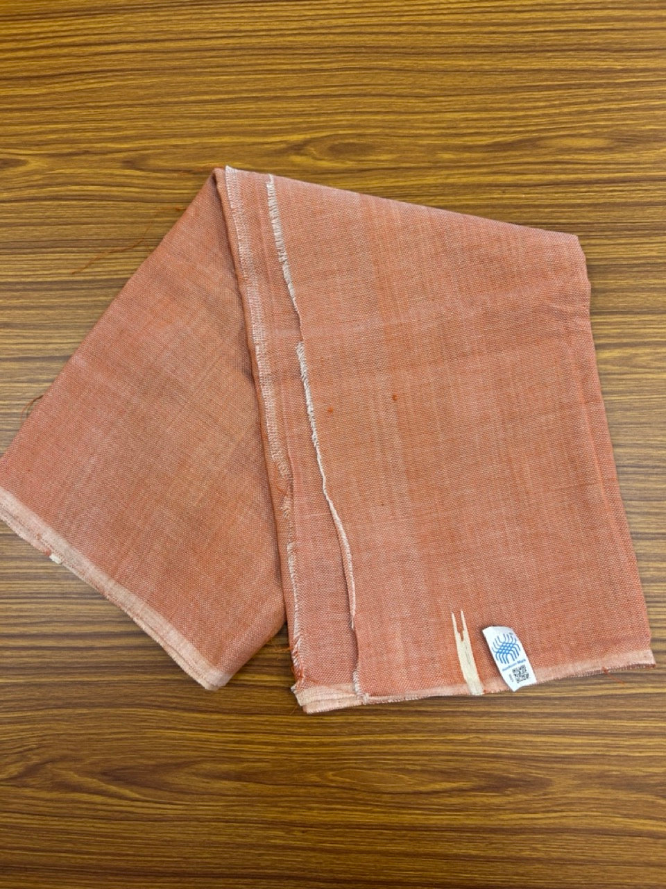 Kaitharikada - Handloom Pure Cotton Kerala Towel - Thorthu - Light Orange Body & Chutty Kara - 3 KK5198 ELA