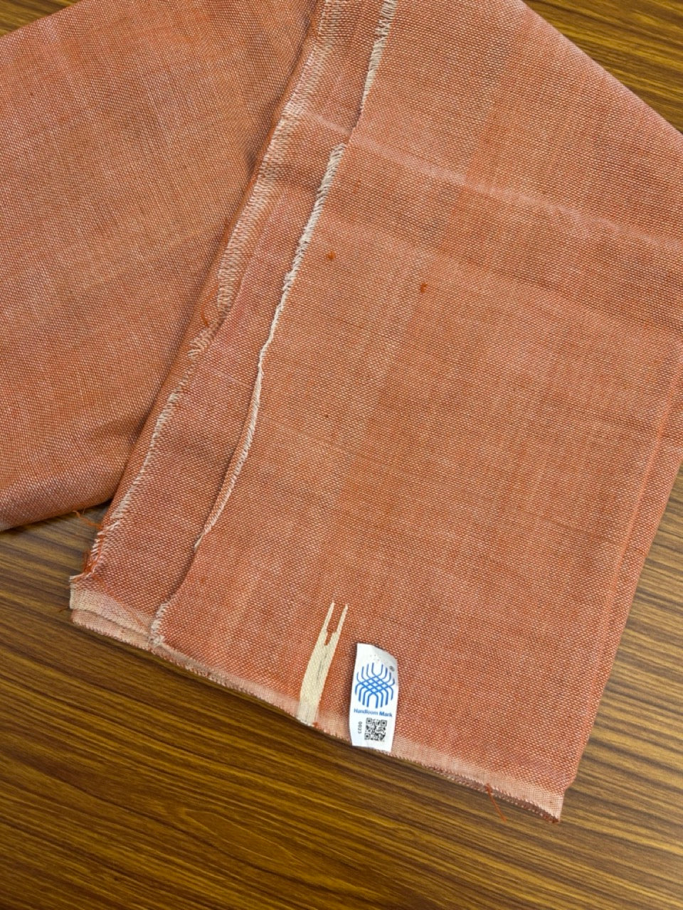 Kaitharikada - Handloom Pure Cotton Kerala Towel - Thorthu - Light Orange Body & Chutty Kara - 3 KK5198 ELA