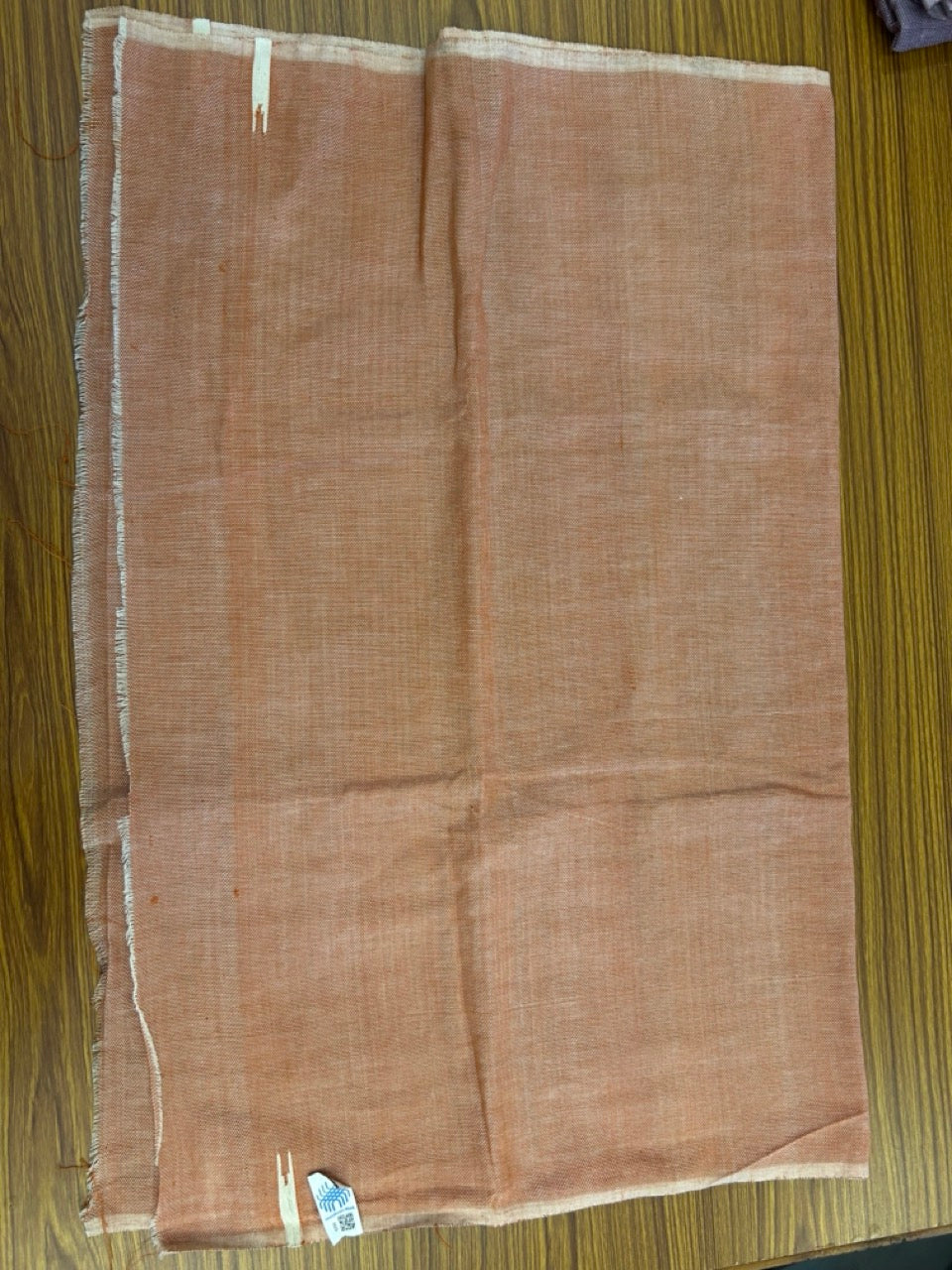 Kaitharikada - Handloom Pure Cotton Kerala Towel - Thorthu - Light Orange Body & Chutty Kara - 3 KK5198 ELA