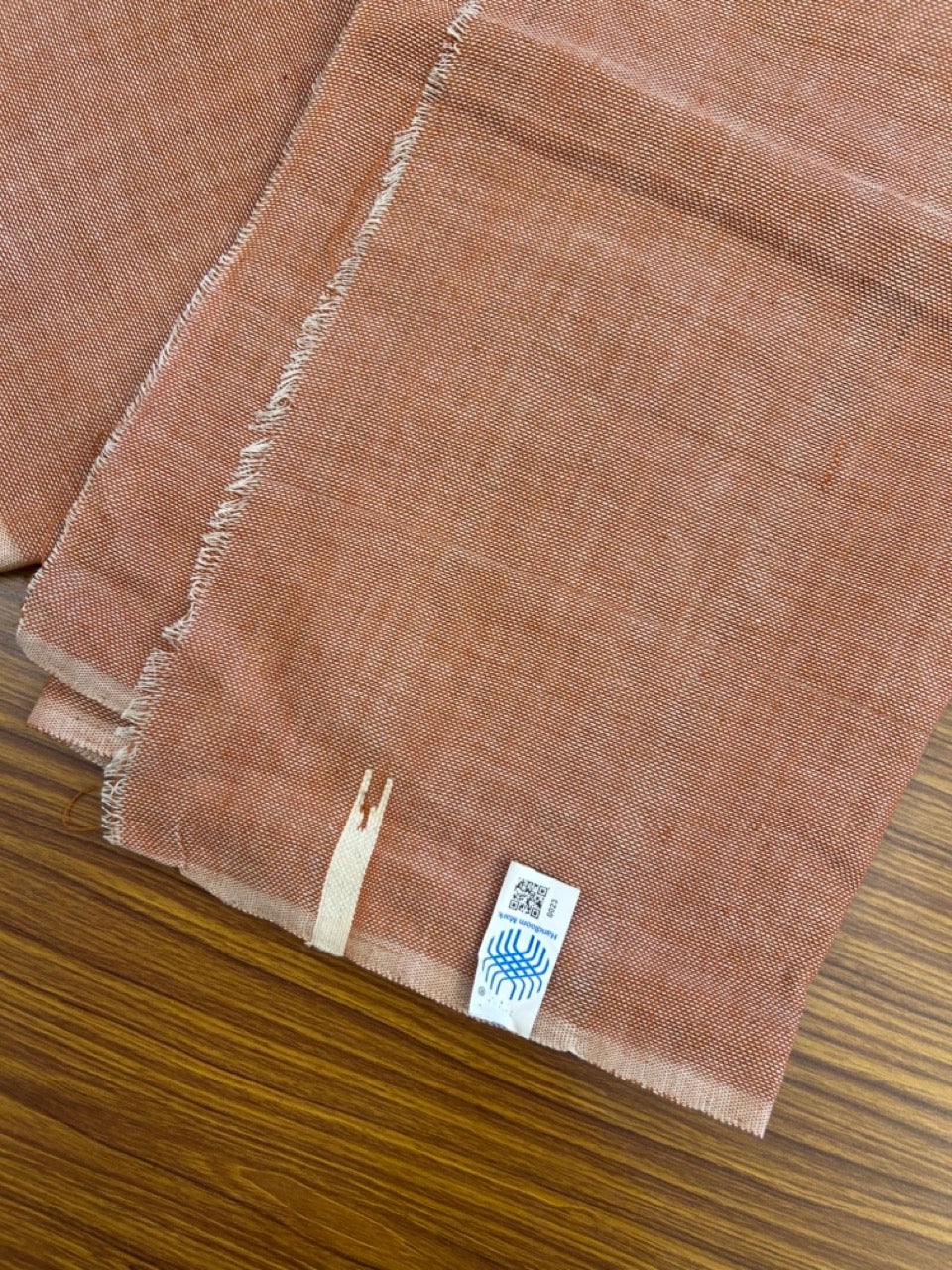Kaitharikada - Handloom Pure Cotton Kerala Towel - Thorthu - Dark Orange Body & Chutty Kara - 6 KK5198 ELA