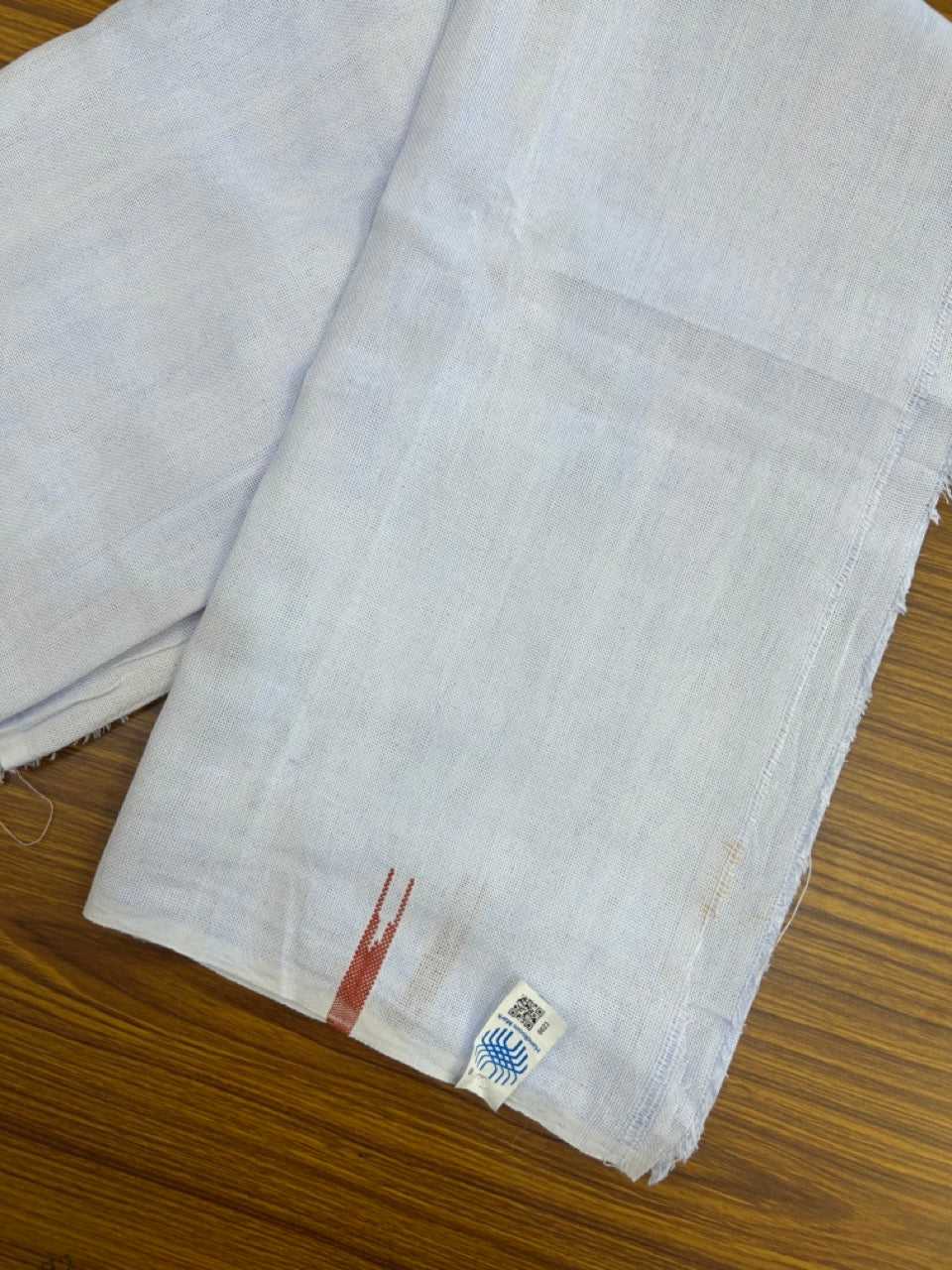 Kaitharikada - HANDLOOM Pure Cotton Kerala Towel - Thorthu - White Body & Brick Red Chutty Kara - 8 KK5198 ELA