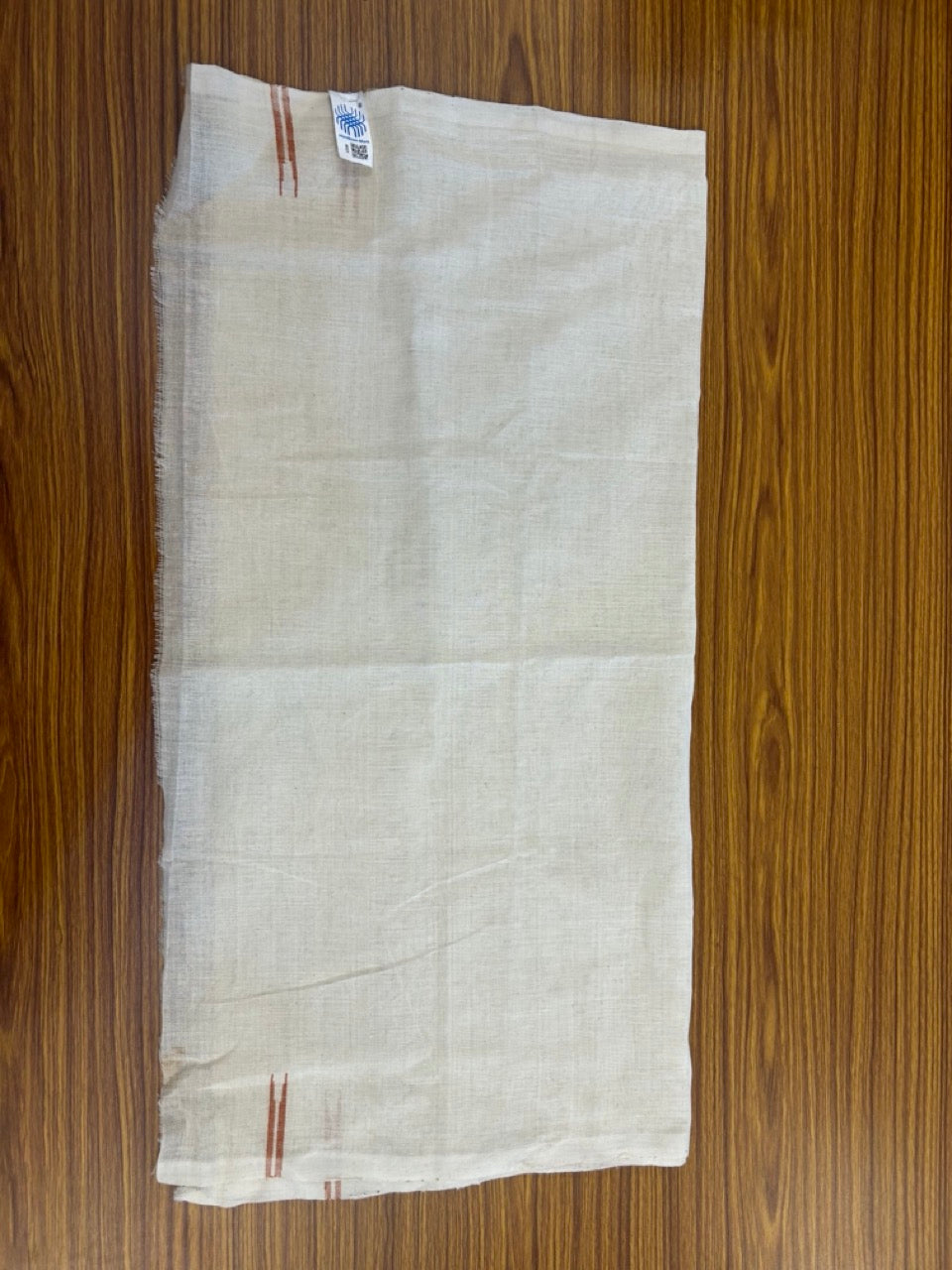 Kaitharikada - HANDLOOM Pure Cotton Kerala Towel - Thorthu - Off White Body & Light Brown Chutty Kara - 11 KK5198 ELA