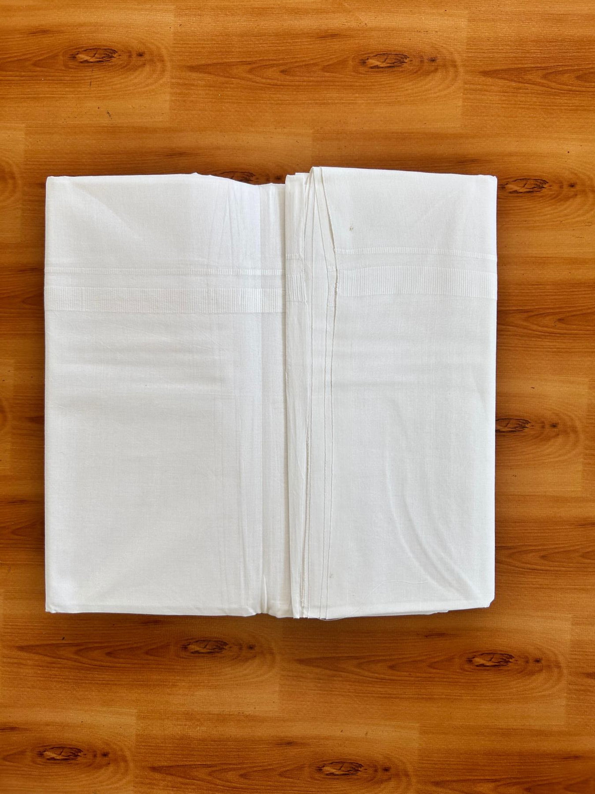 Double Pure White 25% Discount ! KaithariKada Handloom Millpaav - Kerala Handloom - 100% Pure Cotton - 80x90 - 1.5 cm White Kara 3.90 mtr (8.36 Muzham) - 44 KK5496 YAR