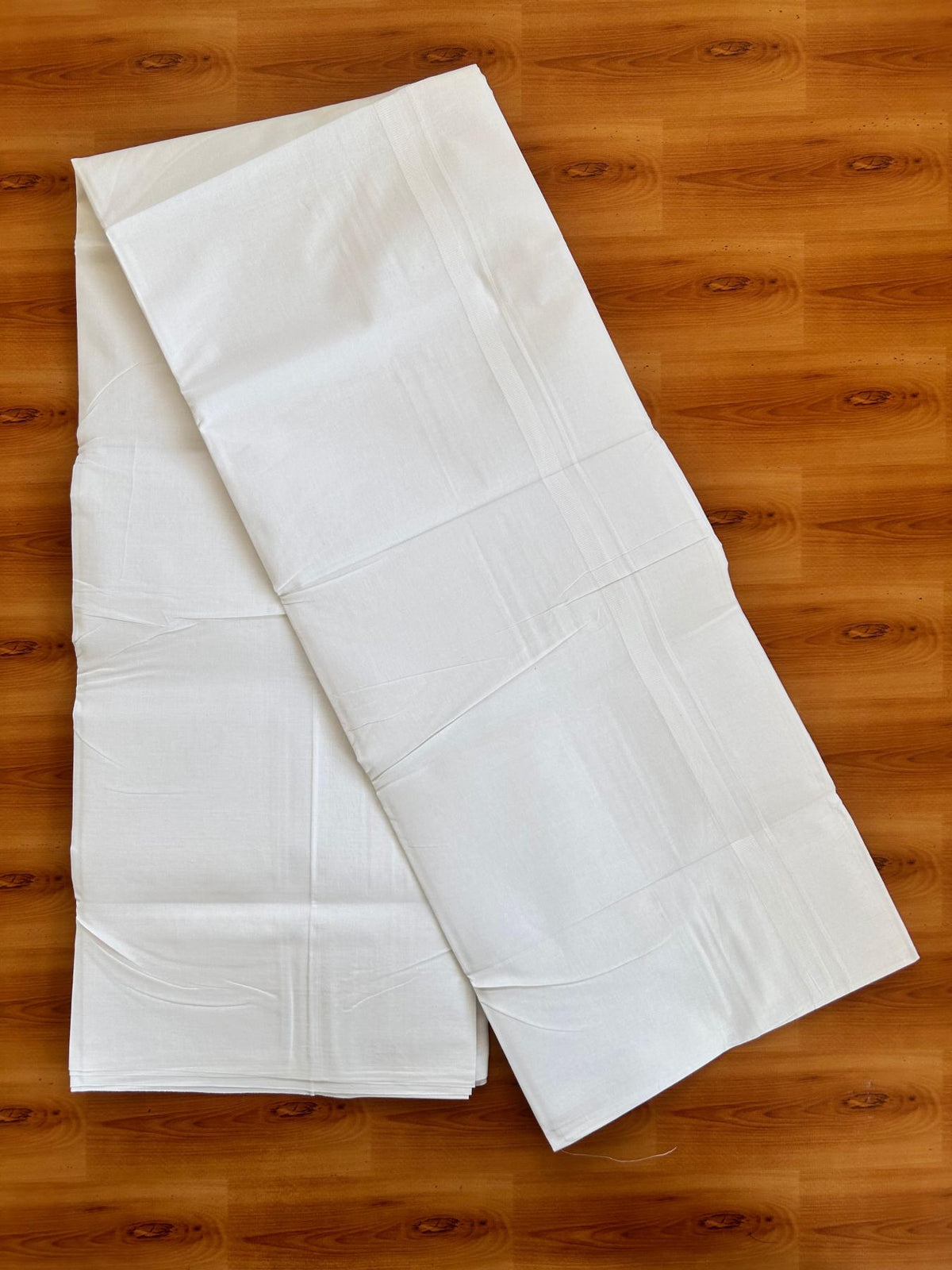 Double Pure White 25% Discount ! KaithariKada Handloom Millpaav - Kerala Handloom - 100% Pure Cotton - 80x90 - 1.5 cm White Kara 3.90 mtr (8.36 Muzham) - 44 KK5496 YAR