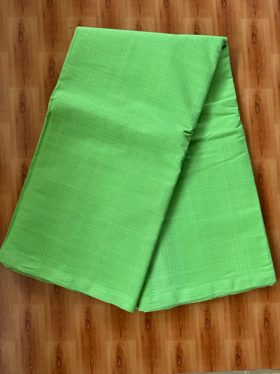 Kaitharikada Exclusive Handloom Product - Parrot Green Pure Cotton Shirt Material 2.5x1.26(m) (₹ 698 per meter) - 4 KK8057 ELA