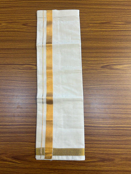 10% DISCOUNT !!! Kaitharikada -Traditional South Indian Kids 100% Pure Cotton Off white VELCRO Mundu Age 5 - 13KK515PMC