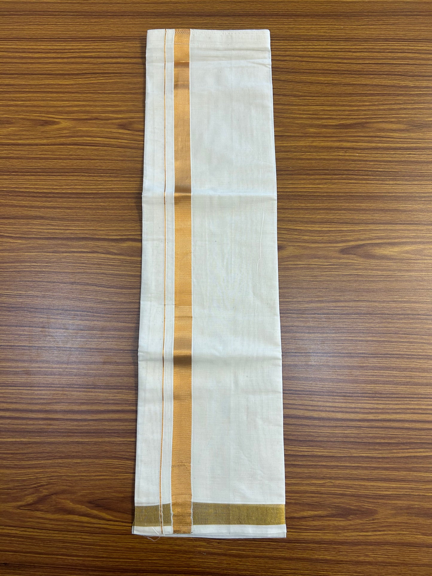 10% DISCOUNT !!! Kaitharikada -Traditional South Indian Kids 100% Pure Cotton Off white VELCRO Mundu Age 7 - 15KK515PMC