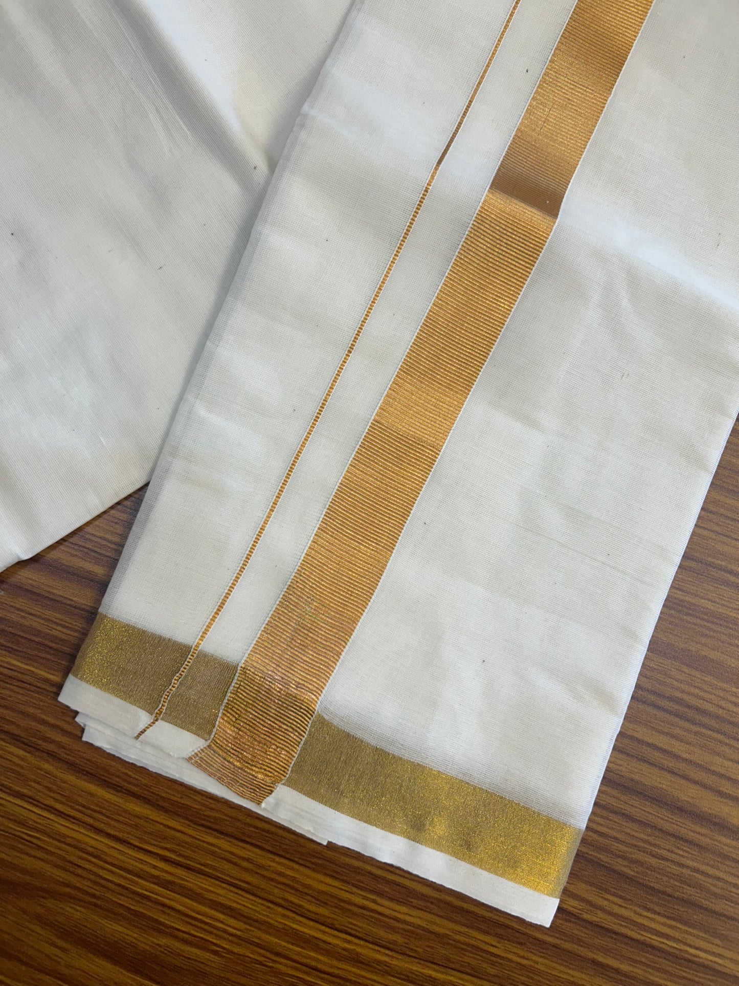10% DISCOUNT !!! Kaitharikada -Traditional South Indian Kids 100% Pure Cotton Off white VELCRO Mundu Age 9 - 17KK515PMC