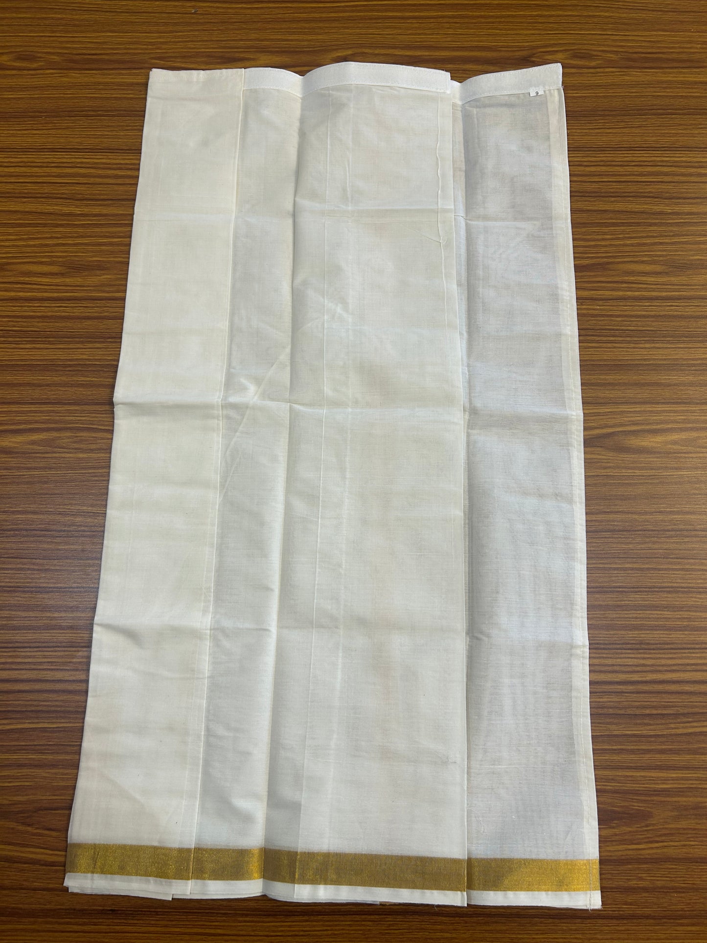 10% DISCOUNT !!! Kaitharikada -Traditional South Indian Kids 100% Pure Cotton Off white VELCRO Mundu Age 9 - 17KK515PMC