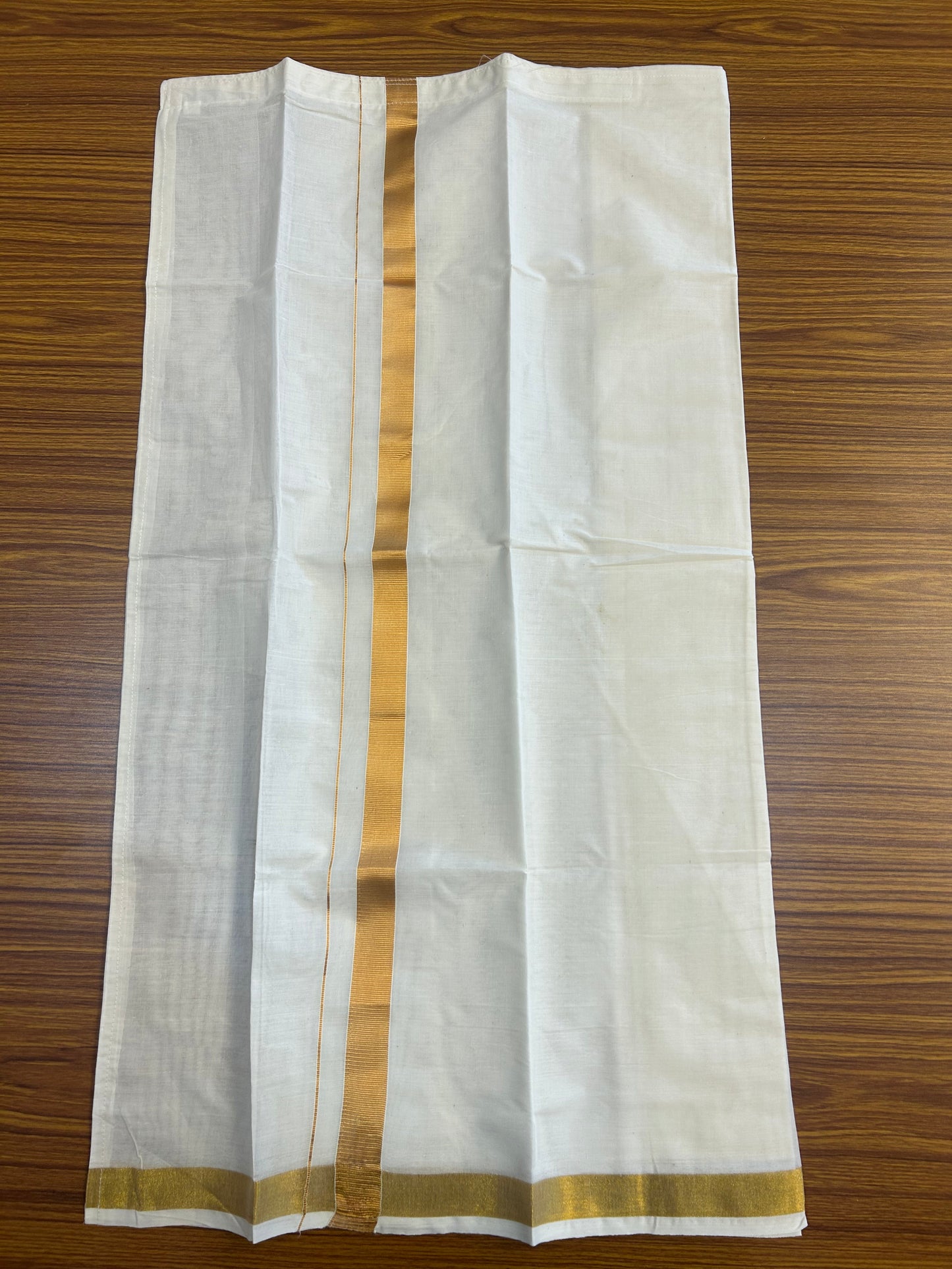 10% DISCOUNT !!! Kaitharikada -Traditional South Indian Kids 100% Pure Cotton Off white VELCRO Mundu Age 9 - 17KK515PMC