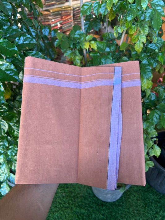 10% Discount ! Kaitharikada Pure Cotton - Kaily / Lungi - (40s) - 0.5 inch White Shaded Kara with Kavi colour body (2 meter / 4 muzham) - 13 KK8029 GAN
