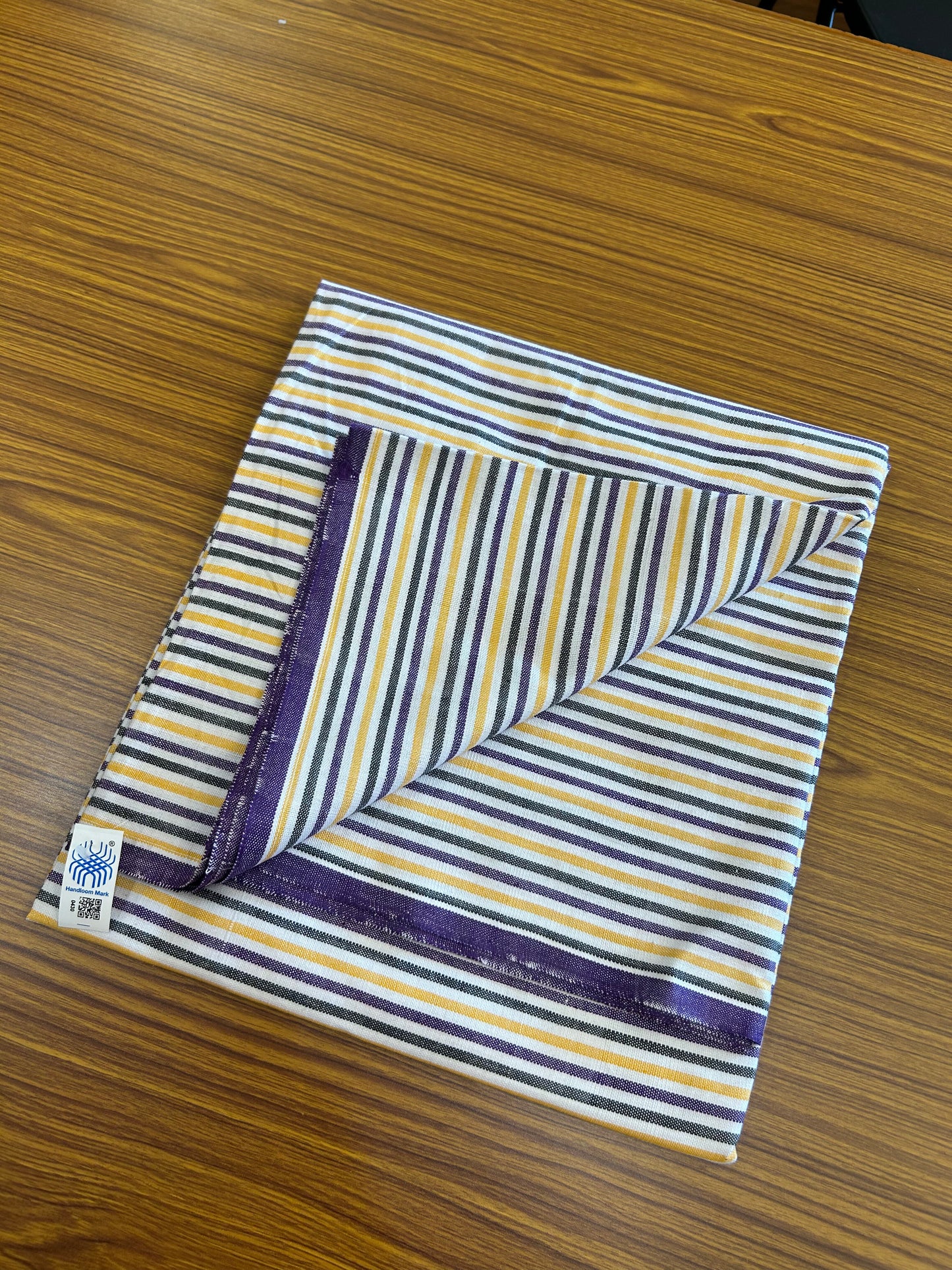 Handloom Bedsheet -  Pure Cotton - 10% Discount !! Kaitharikada - Multi Colour Striped Body - 2 KK3000 KAL