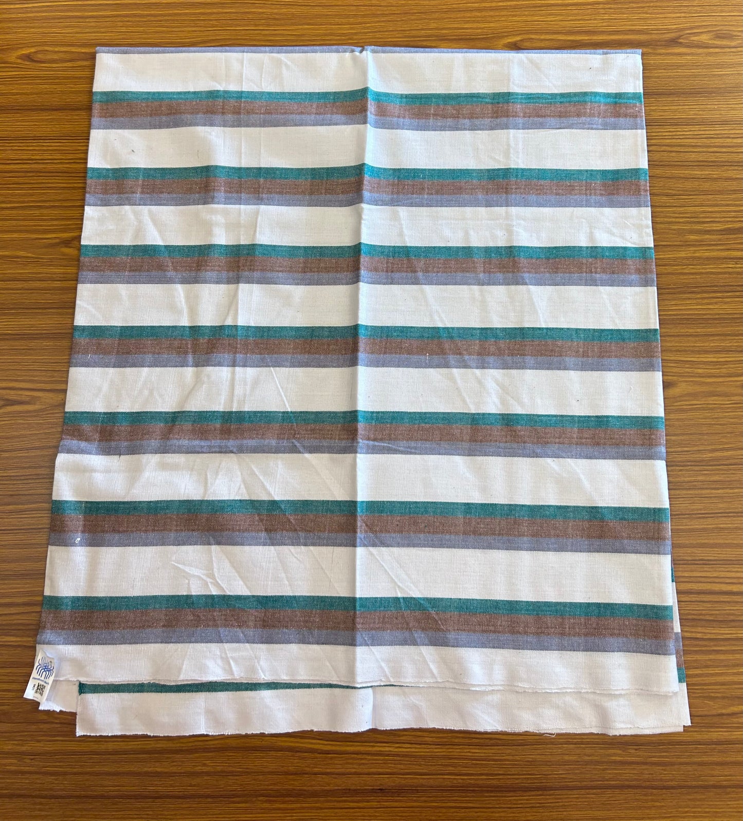 Handloom Bedsheet -  Pure Cotton - 10% Discount !! Kaitharikada - Green Brown & Ash Grey Striped Colour Body - 3 KK3000 KAL