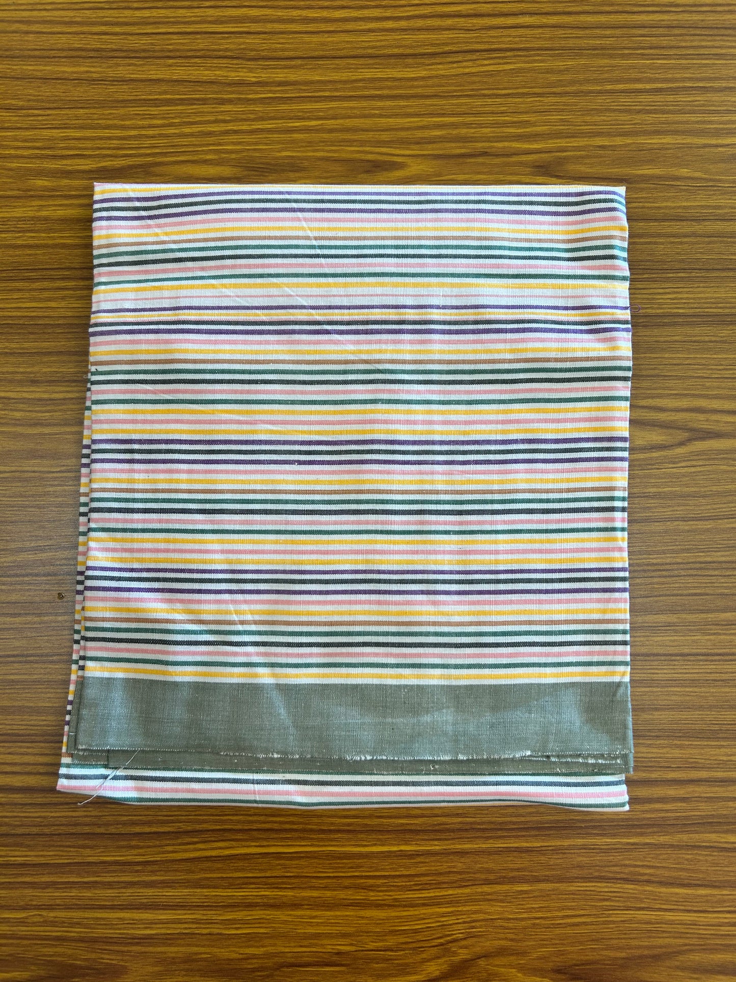 Handloom Bedsheet -  Pure Cotton - 10% Discount !! Kaitharikada - Multi Colour Striped Body - 6 KK3000 KAL
