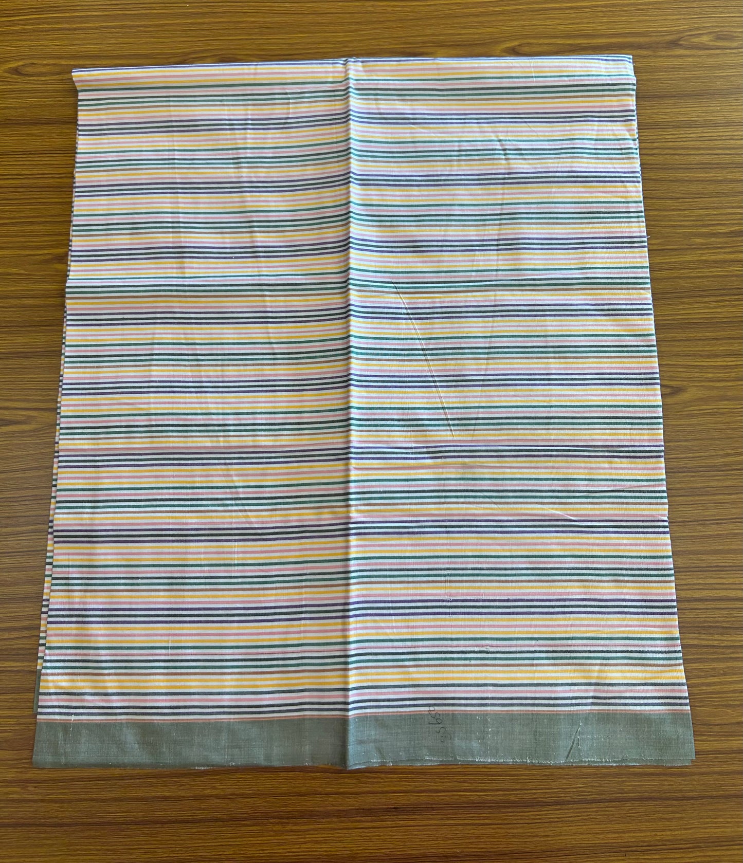 Handloom Bedsheet -  Pure Cotton - 10% Discount !! Kaitharikada - Multi Colour Striped Body - 6 KK3000 KAL