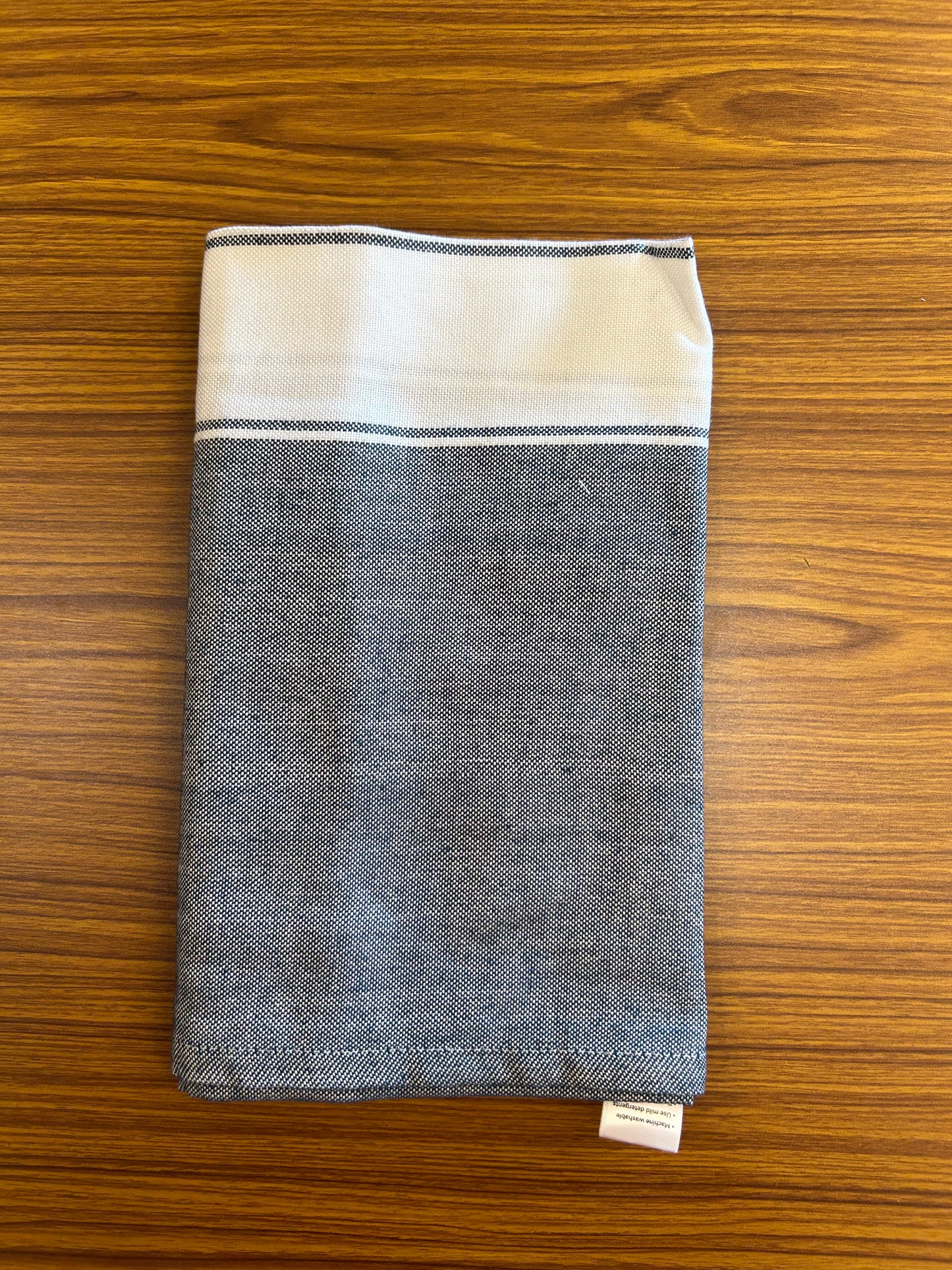 Bamboo Towel - Kaitharikada - 2.75 inch  Pure Bamboo - White Striped Border with Peacock Blue Colour Body - 1.61 X 79 cm - 1 KK51201 MR