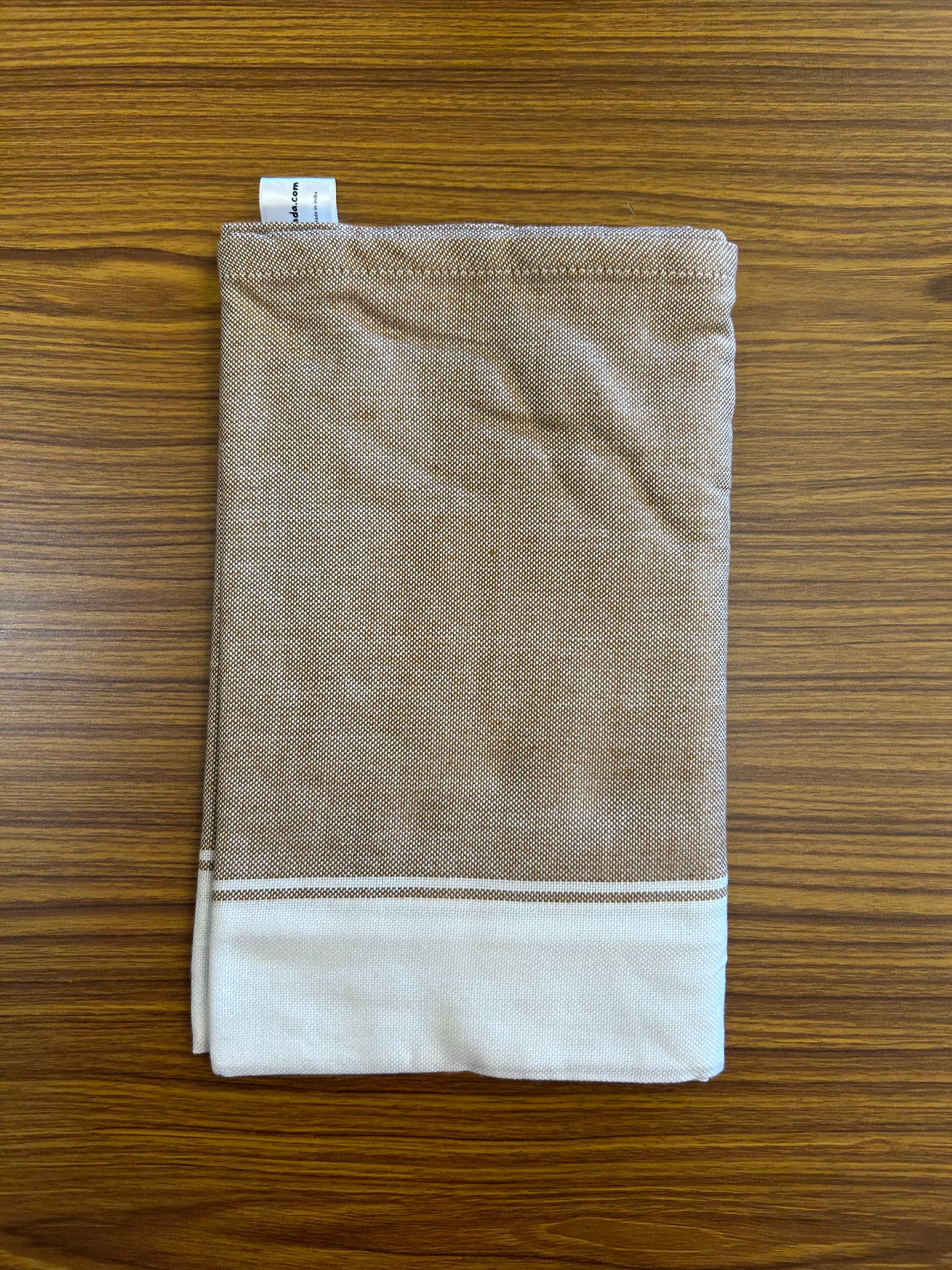 Bamboo Towel - Kaitharikada - 2.75 inch  Pure Bamboo - White Striped Border with Brown Colour Body - 1.61 X 79 cm - 3 KK51201 MR