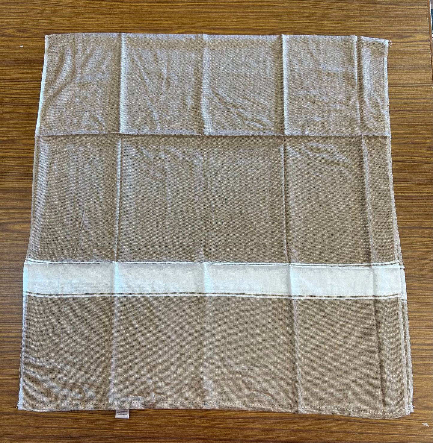 Bamboo Towel - Kaitharikada - 2.75 inch  Pure Bamboo - White Striped Border with Brown Colour Body - 1.61 X 79 cm - 3 KK51201 MR