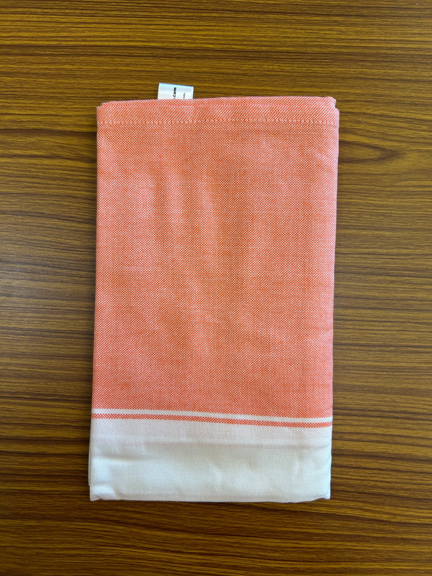 Bamboo Towel - Kaitharikada - 161 X 79 cm - 2.75 inch Border  Pure Bamboo - White Striped Border with Dark Peach Colour Body -  4 KK51201 MR