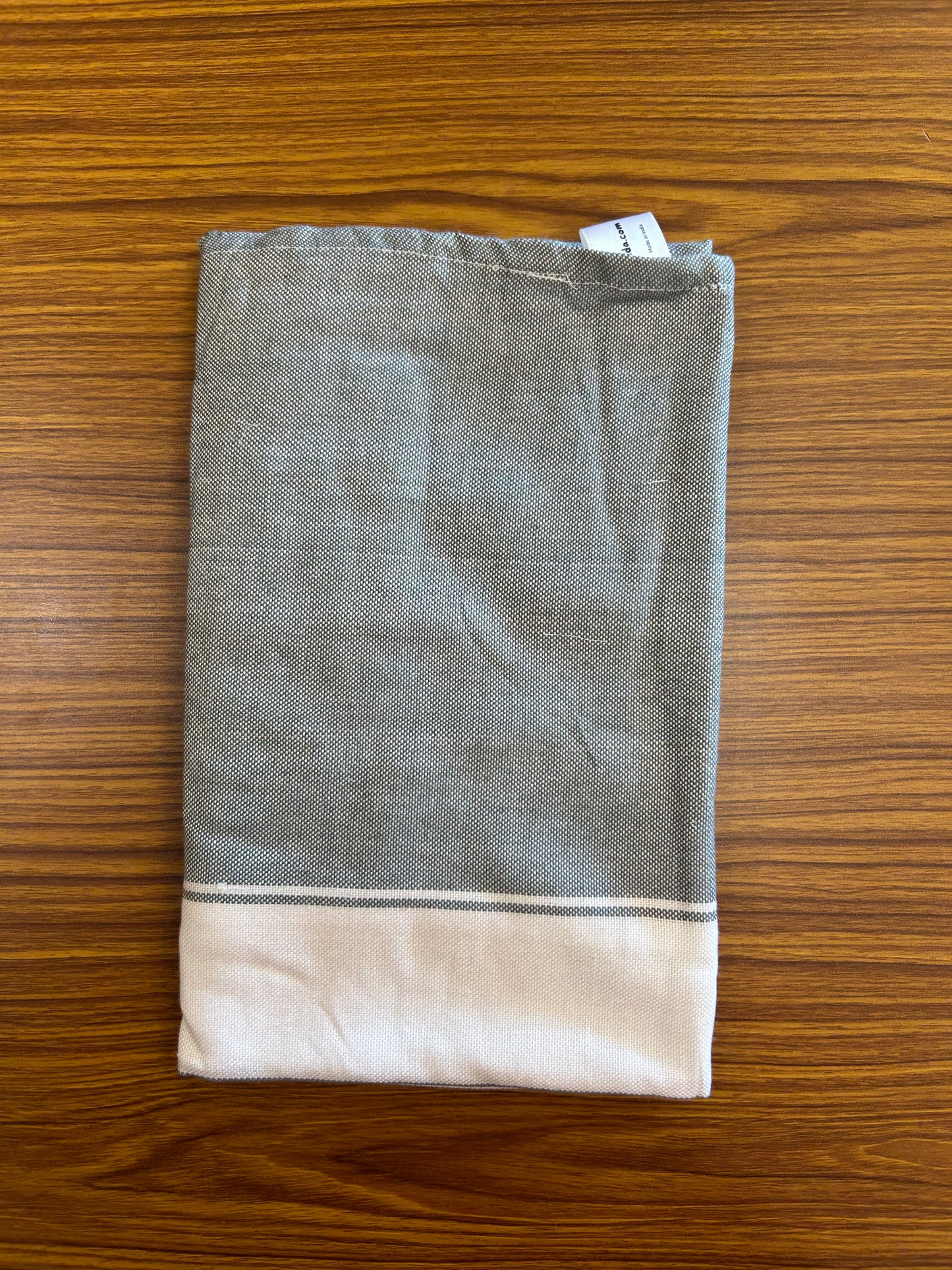 Bamboo Towel - Kaitharikada - 161 X 79 cm - 2.75 inch Border Pure Bamboo - White Striped Border with Green Colour Body -  6 KK51201 MR