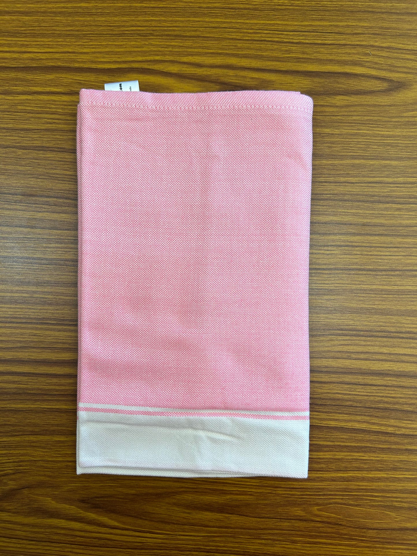 Bamboo Towel - Kaitharikada - 2.75 inch  Pure Bamboo - White Striped Border with Rose Pink Colour Body - 1.61 X 79 cm - 7 KK51201 MR