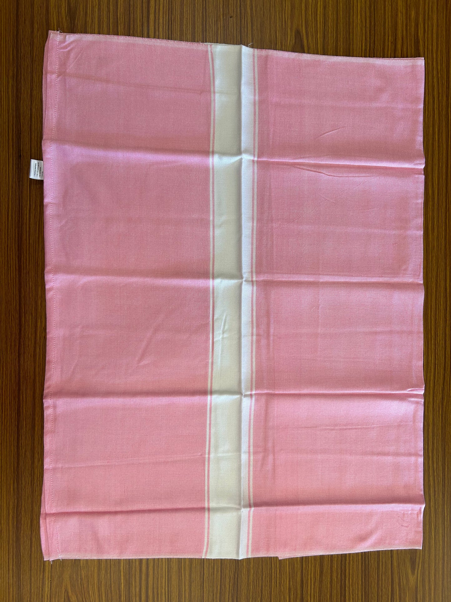 Bamboo Towel - Kaitharikada - 2.75 inch  Pure Bamboo - White Striped Border with Rose Pink Colour Body - 1.61 X 79 cm - 7 KK51201 MR