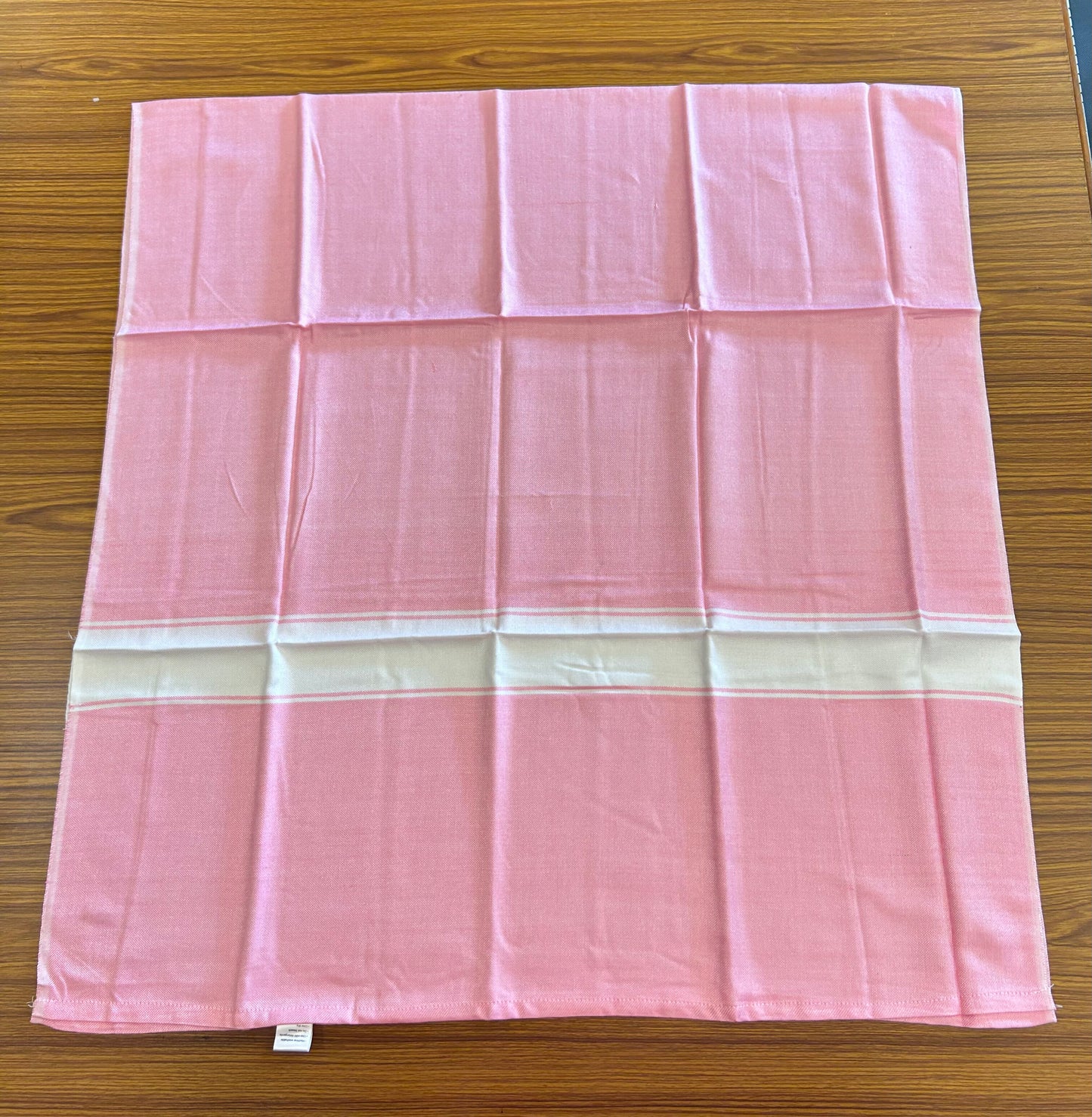 Bamboo Towel - Kaitharikada - 2.75 inch  Pure Bamboo - White Striped Border with Rose Pink Colour Body - 1.61 X 79 cm - 7 KK51201 MR