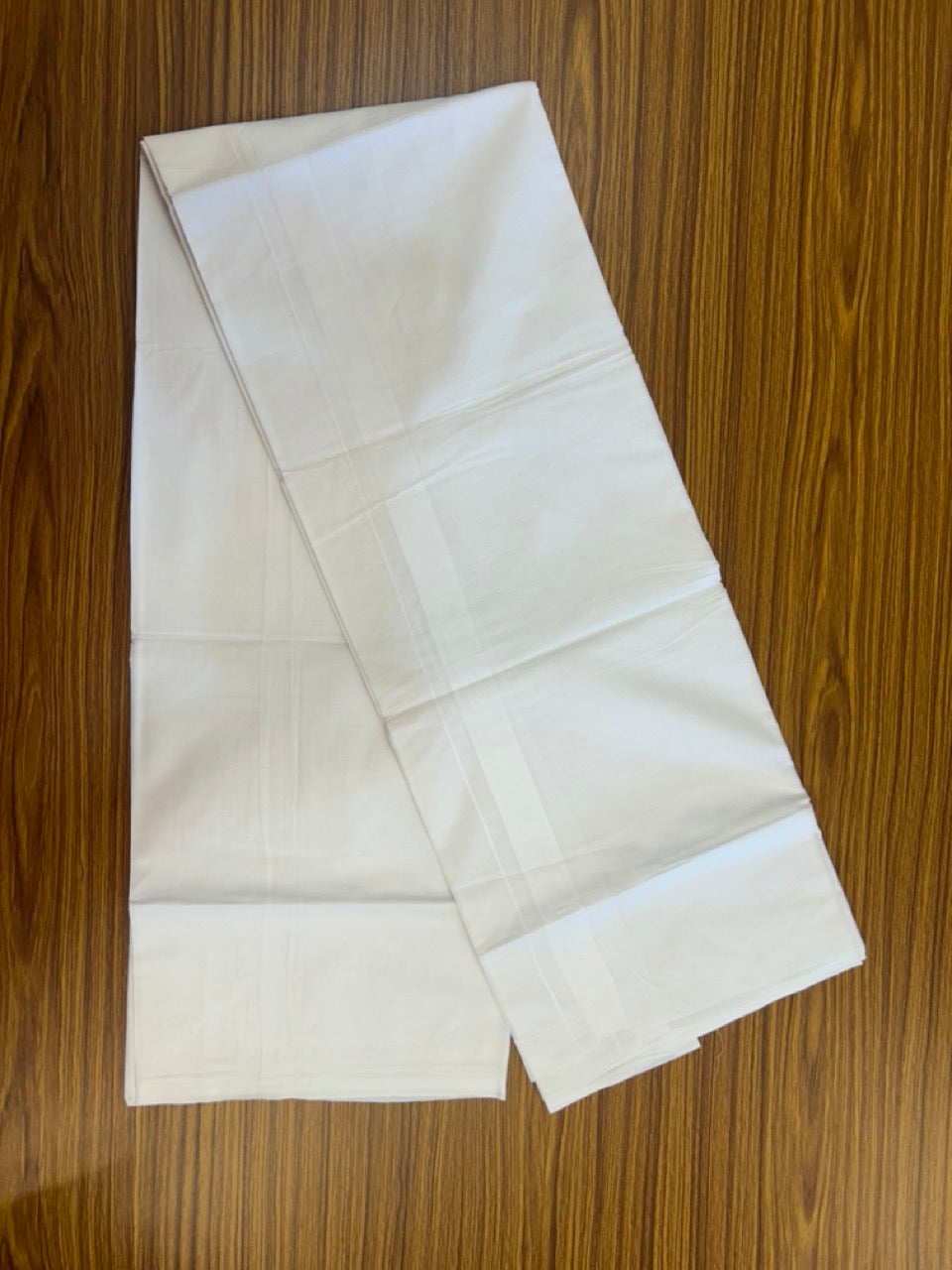 20% DISCOUNT! KaithariKada Balaramapuram 100% Cotton Double pure white - Mundu/Dhoti - 100x80 - 1 inch White Kara - 2 KK5291 PMC