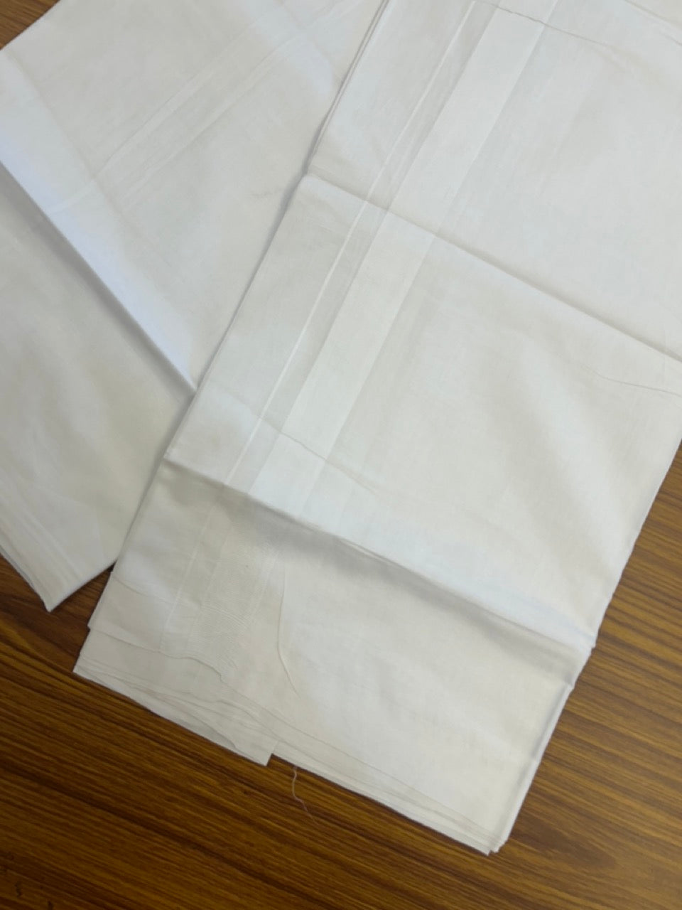20% DISCOUNT! KaithariKada Balaramapuram 100% Cotton Double pure white - Mundu/Dhoti - 100x80 - 1 inch White Kara - 2 KK5291 PMC