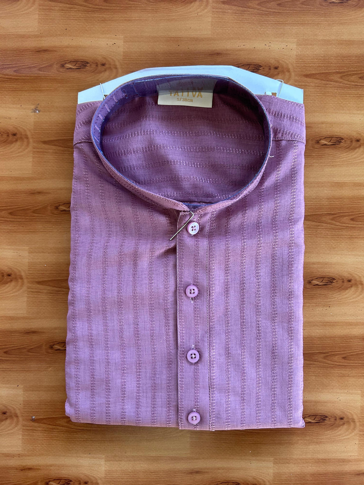 Short Kurtha Mixed cotton - Full Sleeve - KaithariKada - Dusty Pink Design Body - 8 KK9000 DTF