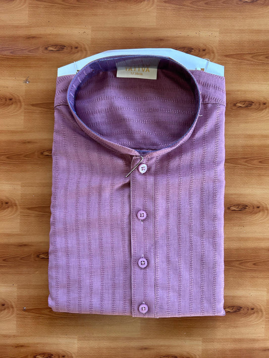 Short Kurtha Mixed cotton - Full Sleeve - KaithariKada - Dusty Pink Design Body - 8 KK9000 DTF