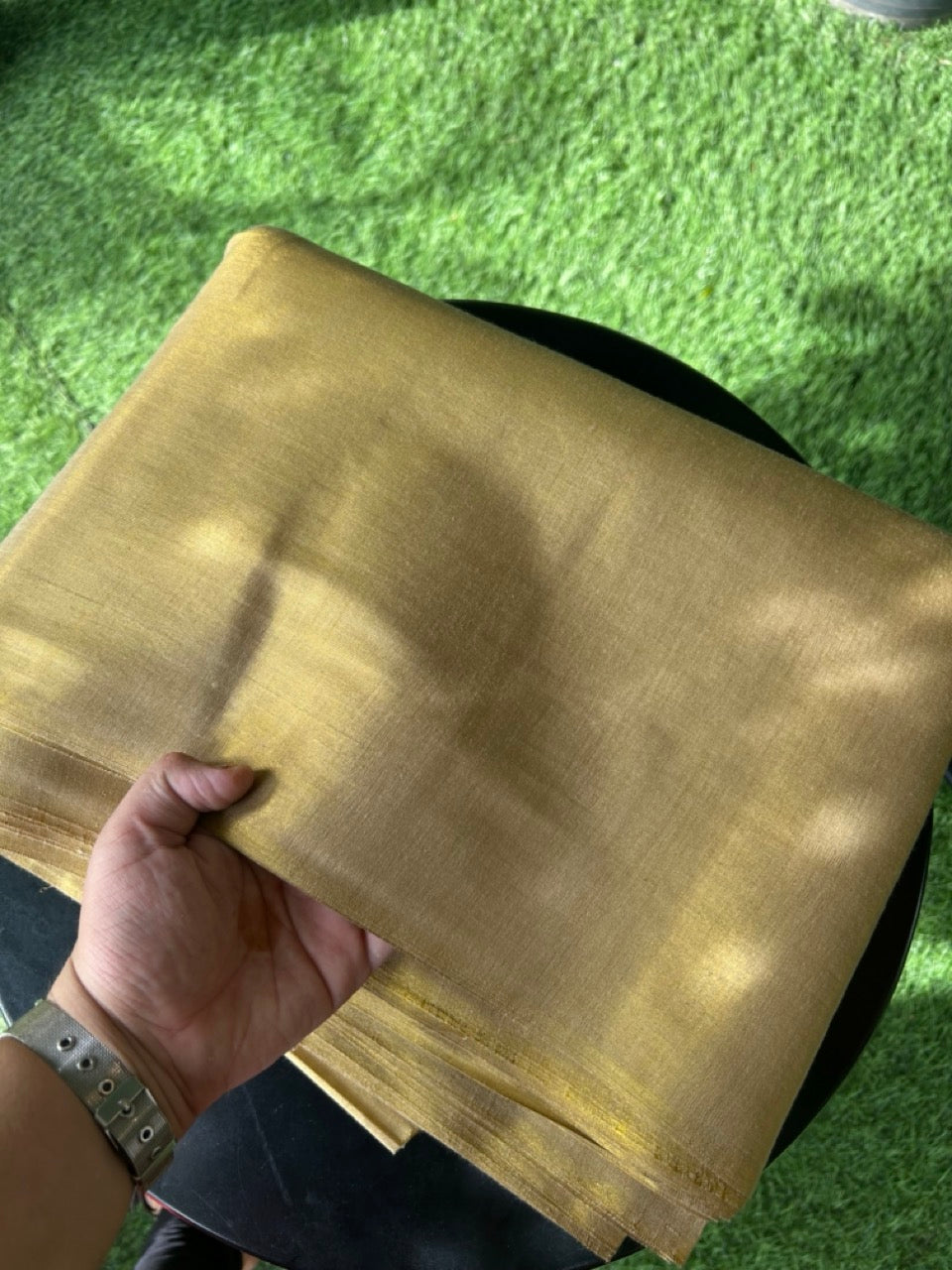 Shirt Material Kaitharikada -  Tissue Cotton (72x80) - Dark Kasav Tissue Shirt Material - 2.5x1.10(m) (₹ 259 Per meter) Cut Piece - 2 KK7010 GAN