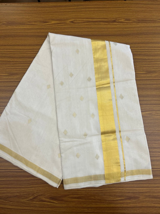 KaithariKada HANDLOOM UNAKKUPAAV Balaramapuram Kerala Saree for Women- 100% PURE  Cotton with Gold Kasavu Kara - 1 KK7154 UDA