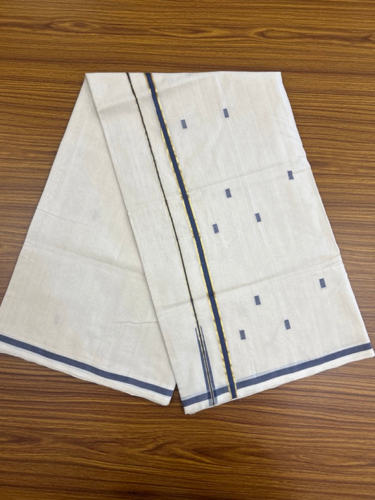 25% Discount KaithariKada Handloom Unakkupaav Balaramapuram Kerala Saree for Women- 100% PURE COTTON - Puliyilakkara Gold Kasav & Ash Blue Chutty KARA - 3 KK7154 UDA