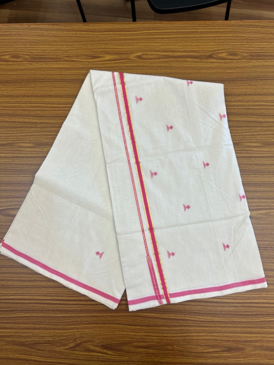 25% Discount KaithariKada Handloom Unakkupaav Balaramapuram Kerala Saree for Women- 100% PURE COTTON - Puliyilakkara Gold Kasav & Dark Pink Chutty KARA - 5 KK7154 UDA