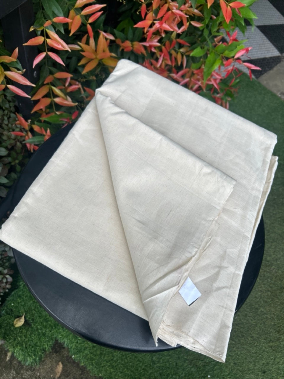Handloom Khadi Government Hallmarked Original Kerala Cotton Material - Kaitharikada Exclusive Product - Off white Shirt Material 2.5x1.27(m) (₹ 599 per meter) - 7008ELA