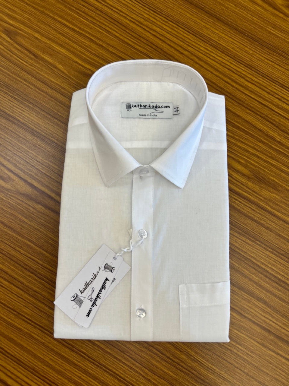 White Shirt - Half Sleeve - 100% Pure Cotton Mercerised -  Kaitharikada Original - Politician Type - 4KK1001S