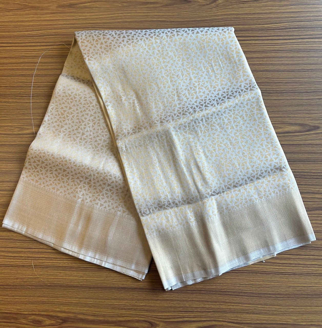 Kaitharikada Traditional Kerala Saree - Kasav Tissue - 24 inch Kasavu Kara Gold Pattern Embroidery - 6KK1000KAN