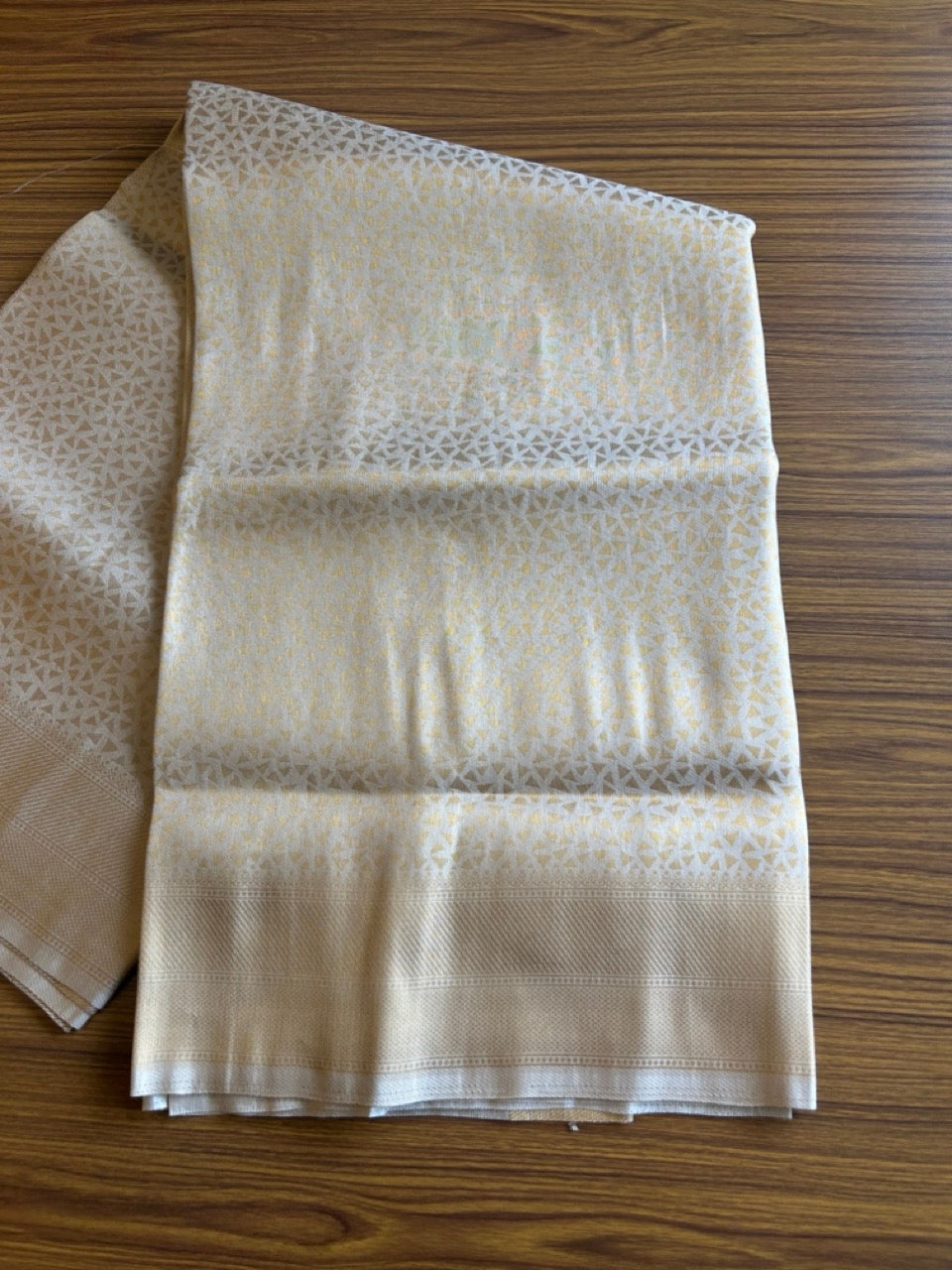 Kaitharikada Traditional Kerala Saree - Kasav Tissue - 24 inch Kasavu Kara Gold Pattern Embroidery - 6KK1000KAN