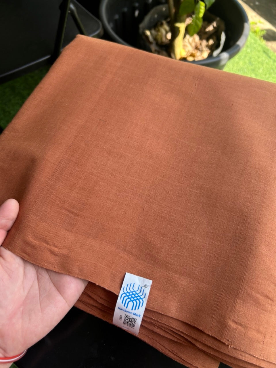 Kaitharikada Exclusive HANDLOOM Product - KAVI PURE Cotton Shirt Material 2.5x1.28(m) (₹ 698 per meter) - 1KK7007ELA