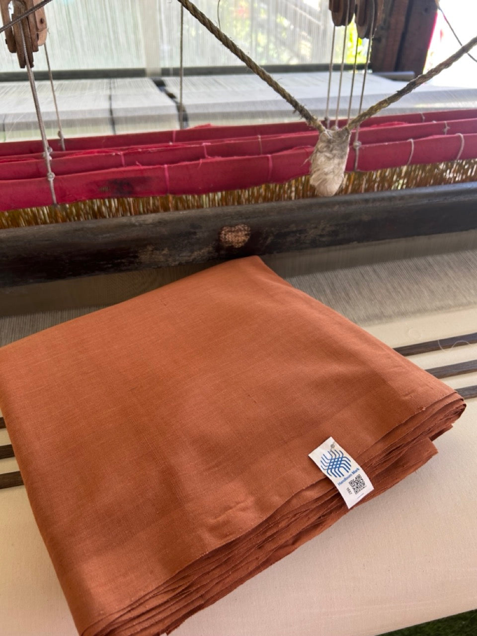 Kaitharikada Exclusive HANDLOOM Product - KAVI PURE Cotton Shirt Material 2.5x1.28(m) (₹ 698 per meter) - 1KK7007ELA