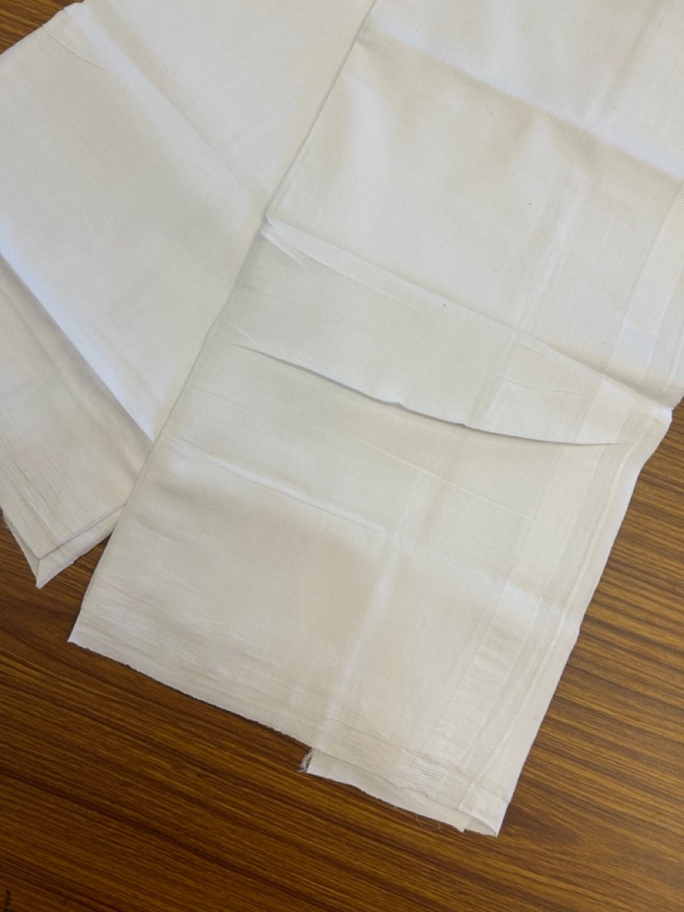 10% Discount!! KaithariKada Balaramapuram 100% Pure Cotton Double pure white - Mundu/Dhoti - 72X72 - 0.75 inch White Kara 3.60 mtr (8 Muzham) - 16 KK5298 SKM