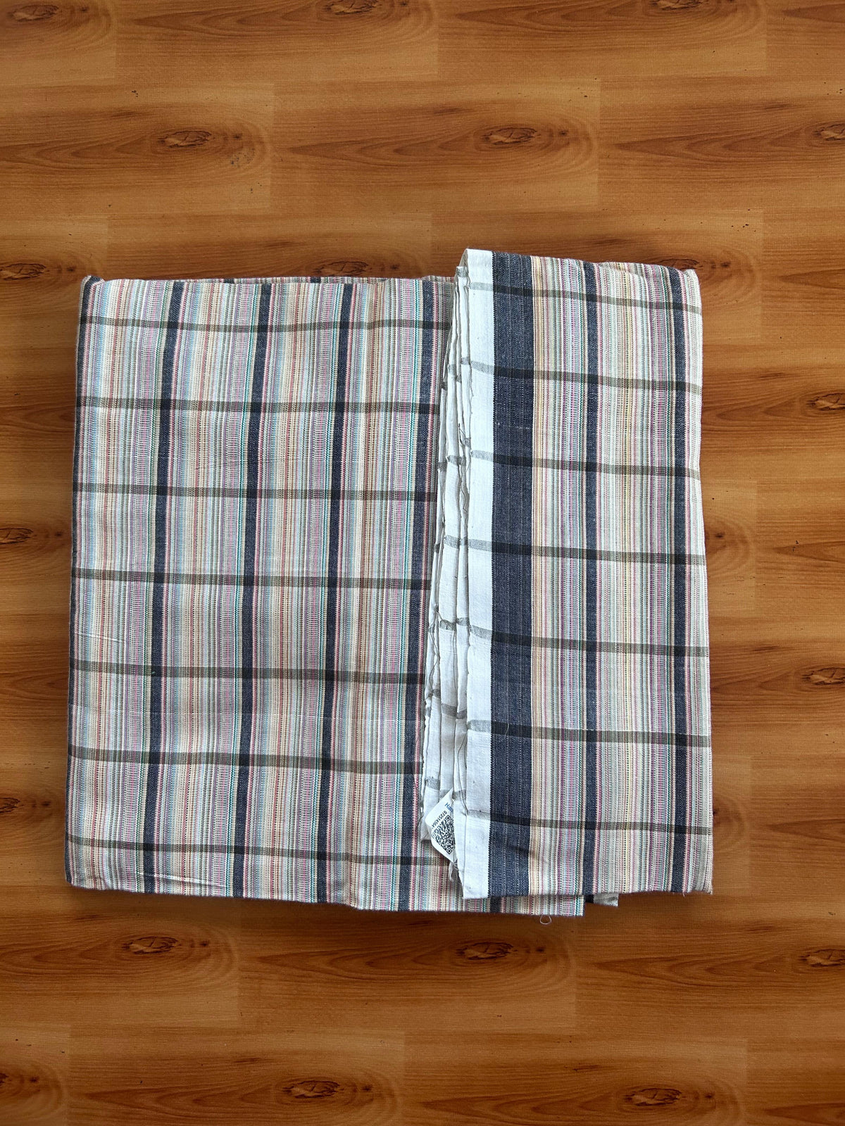Kerala Handloom - Signature Kaitharikada - 100% Pure Cotton - 2/60sX40s Twisted Thread - Handloom Single Mundu/Dhoti -  Multi Colour Check Body  - 2.50 mtr - 51 KK8080 KAL