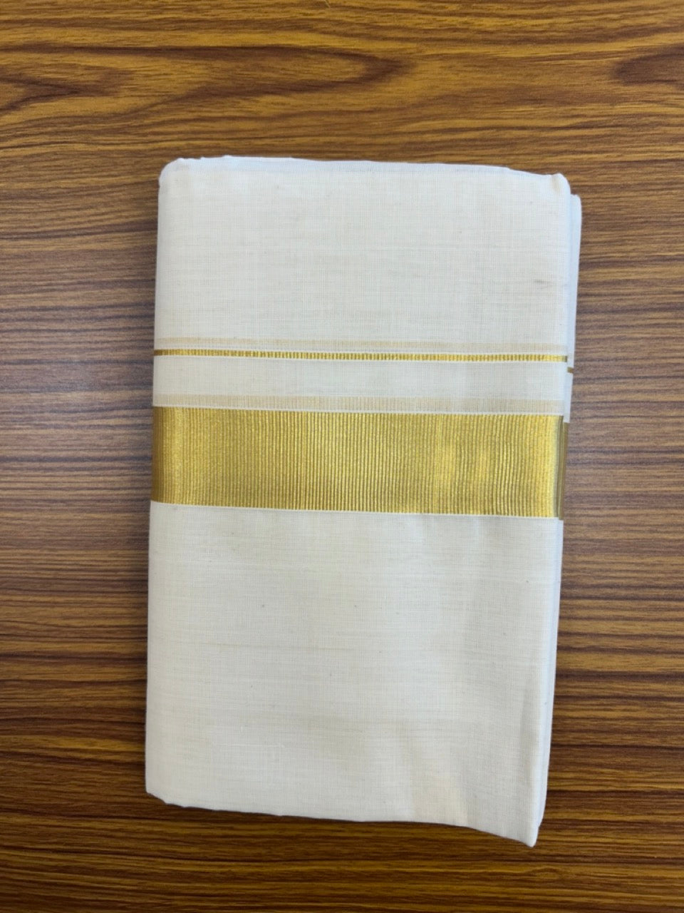 25% Discount!! KaithariKada Handloom Millpaav Balaramapuram - 100% PURE Cotton OFF WHITE  (Unbleached) Neriyath - 80x90 - 3.5 cm Kasavu Kara - 88 KK5234 RAM