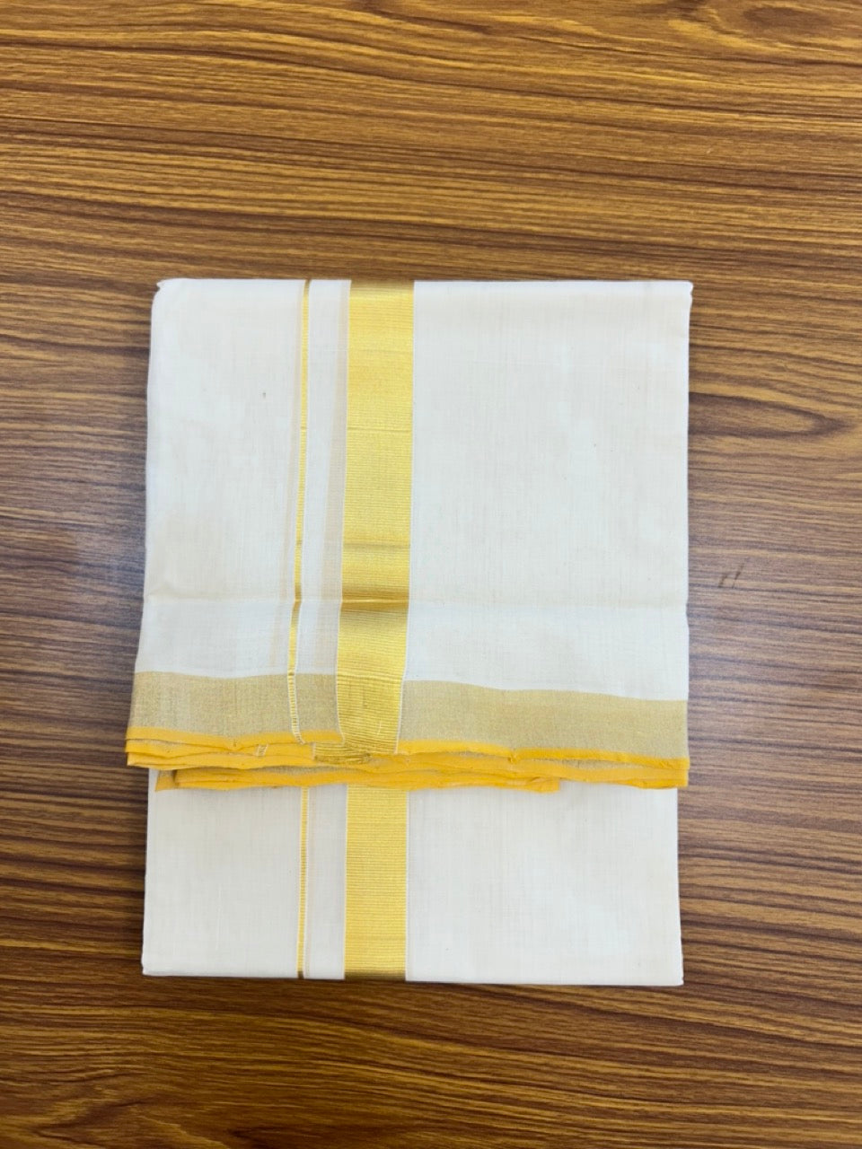 25% Discount!! KaithariKada Handloom Millpaav Balaramapuram - 100% PURE Cotton OFF WHITE  (Unbleached) Neriyath - 80x90 - 1 Inch Kasavu Kara - 87 KK5234 RAM