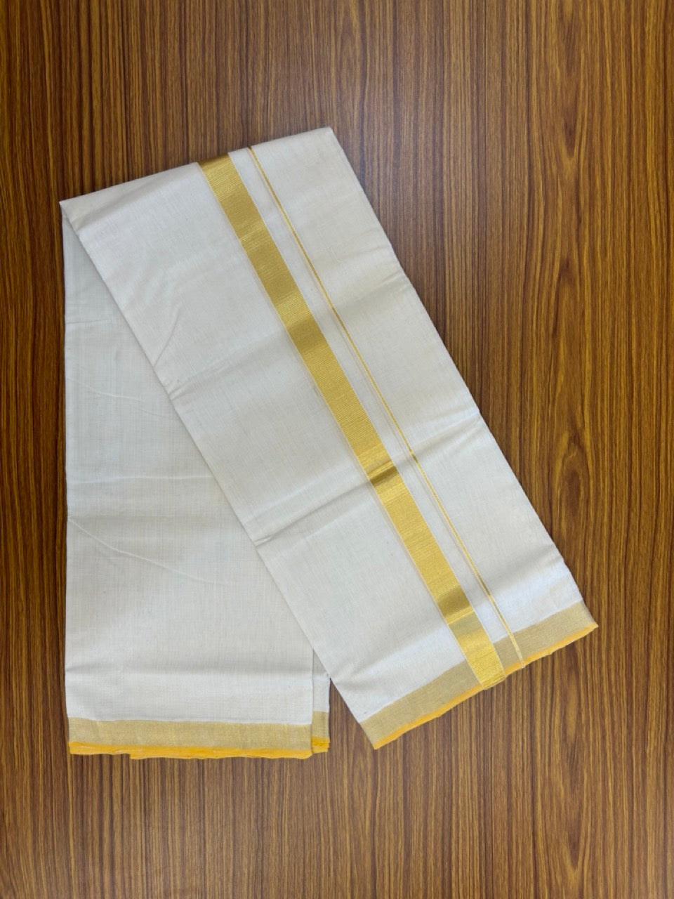 25% Discount!! KaithariKada Handloom Millpaav Balaramapuram - 100% PURE Cotton OFF WHITE  (Unbleached) Neriyath - 80x90 - 1 Inch Kasavu Kara - 87 KK5234 RAM